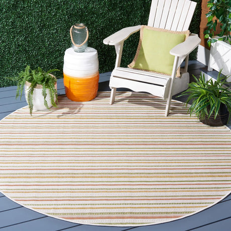 Safavieh Courtyard 6'-7" x 6'-7" Rug in Beige / Rust Yellow