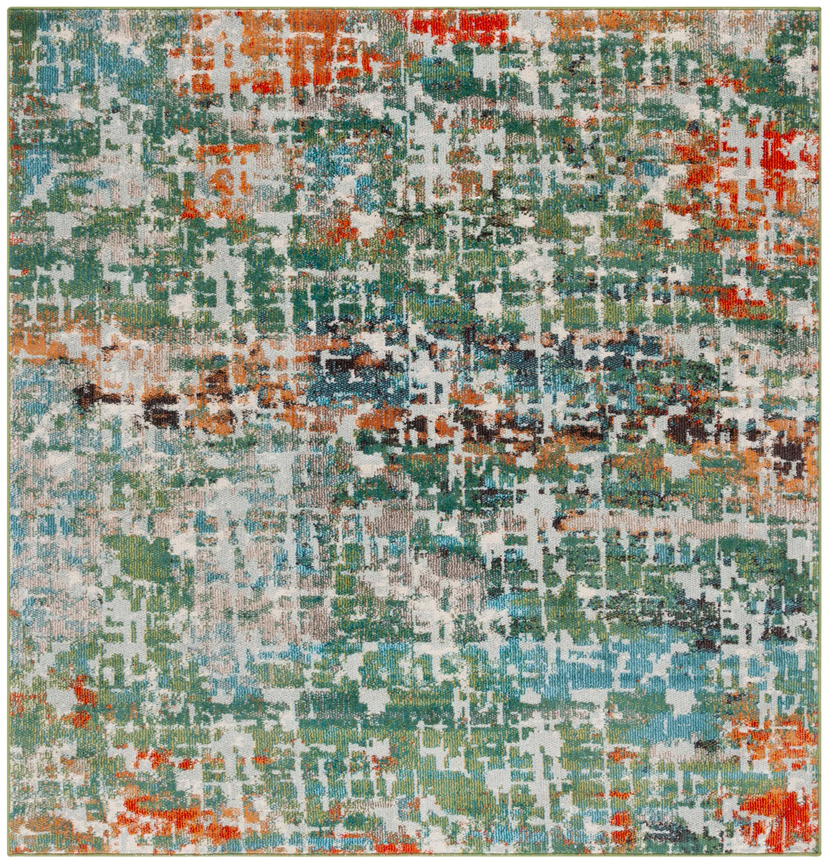 Safavieh Madison 6'-7" x 6'-7" Rug in Sage / Rust
