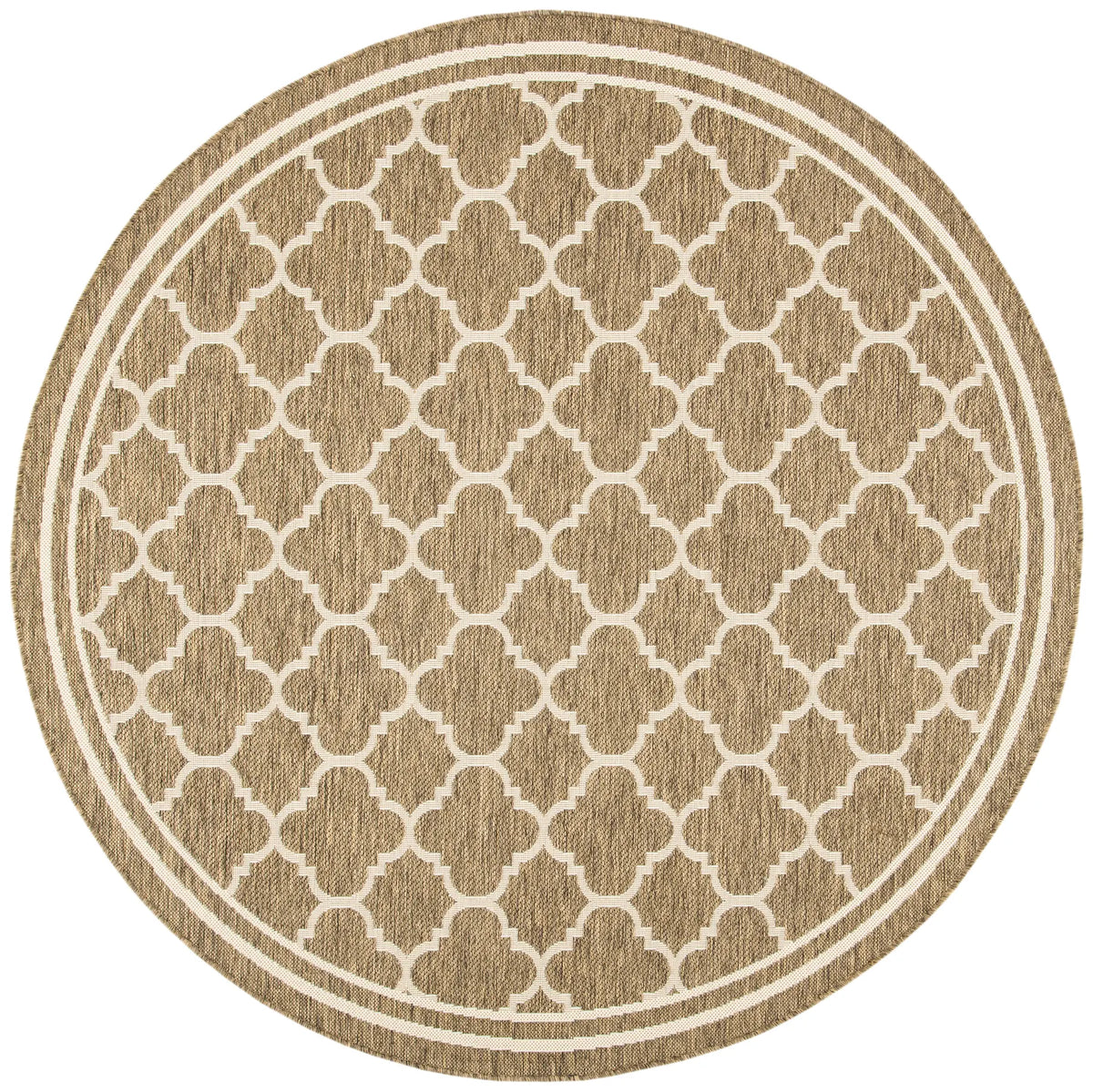 Safavieh Courtyard 6'-7" x 6'-7" Rug in Brown / Bone