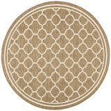 Safavieh Courtyard 6'-7" x 6'-7" Rug in Brown / Bone