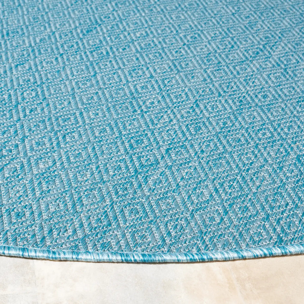 Safavieh Courtyard 5'-3" x 5'-3" Rug in Aqua / Aqua