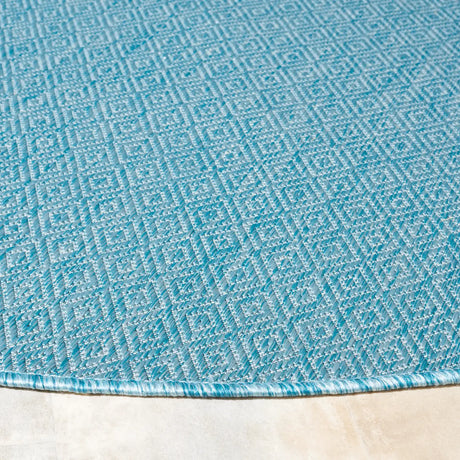 Safavieh Courtyard 5'-3" x 5'-3" Rug in Aqua / Aqua