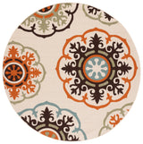 Safavieh Veranda 6'-7" x 6'-7" Rug in Cream / Terracotta
