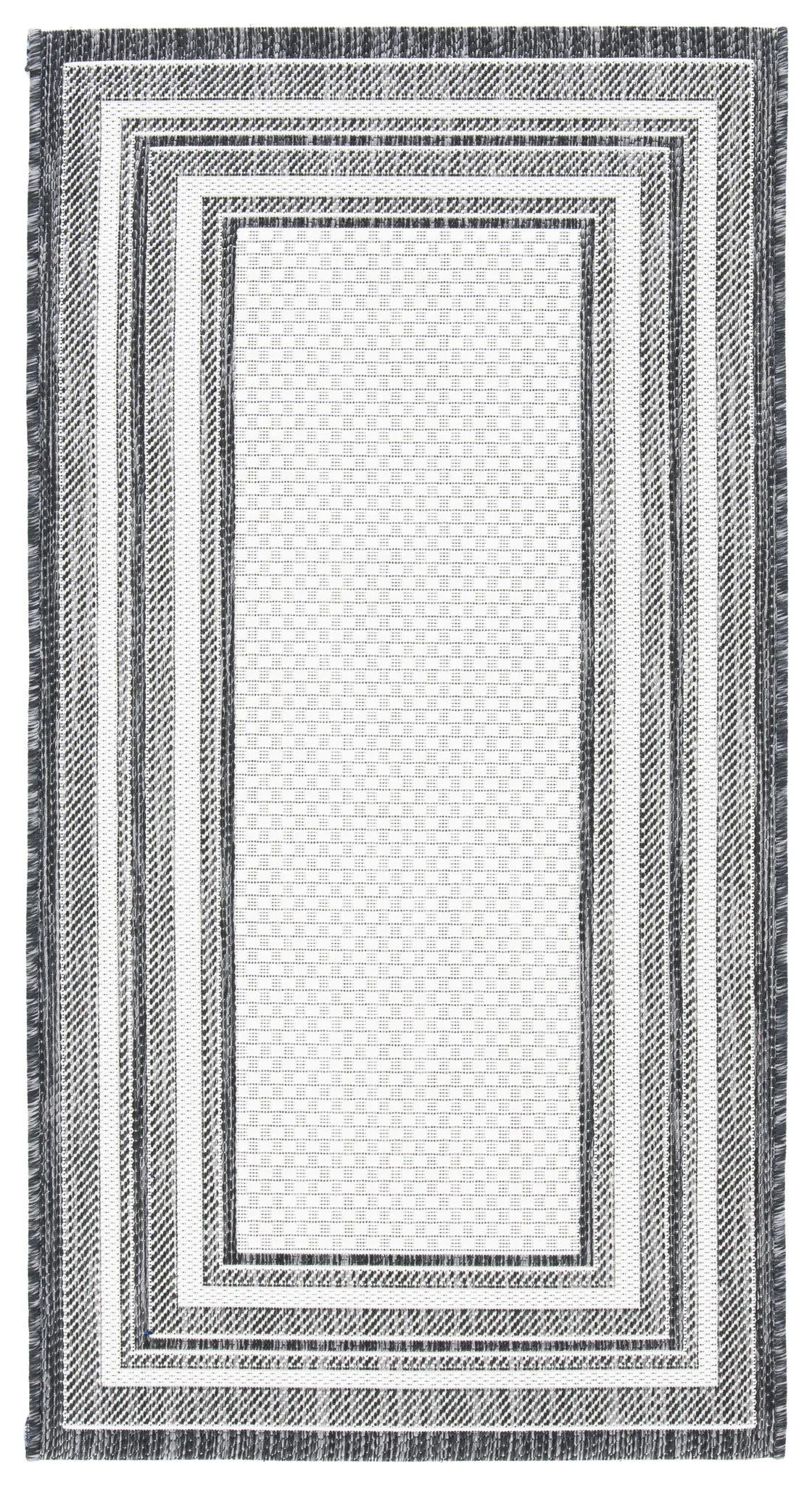 Safavieh Courtyard 2'-7" x 5'-0" Rug in Ivory / Black