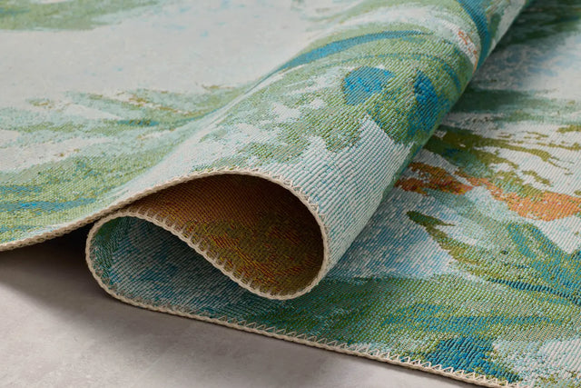Loloi Botanical BOT-04 Sky / Green Rug - pile height