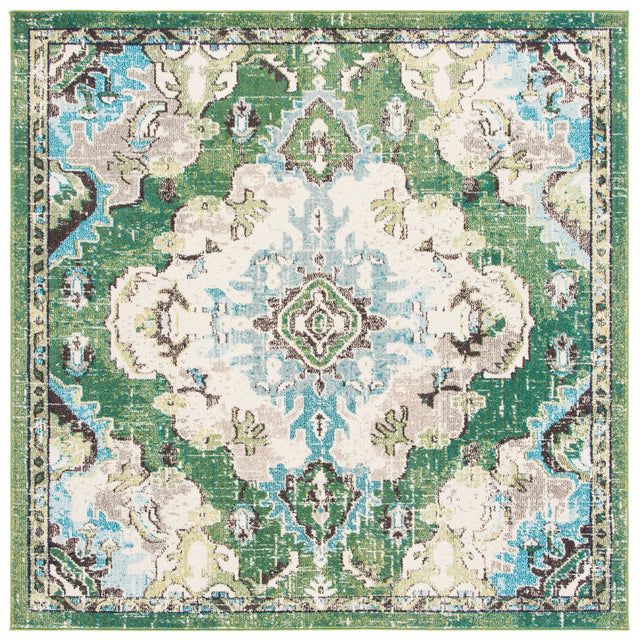 Safavieh Madison 6'-7" x 6'-7" Rug in Green / Light Blue