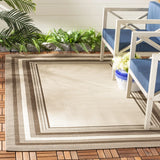 Safavieh Courtyard 4'-0" x 5'-7" Rug in Beige / Dark Beig