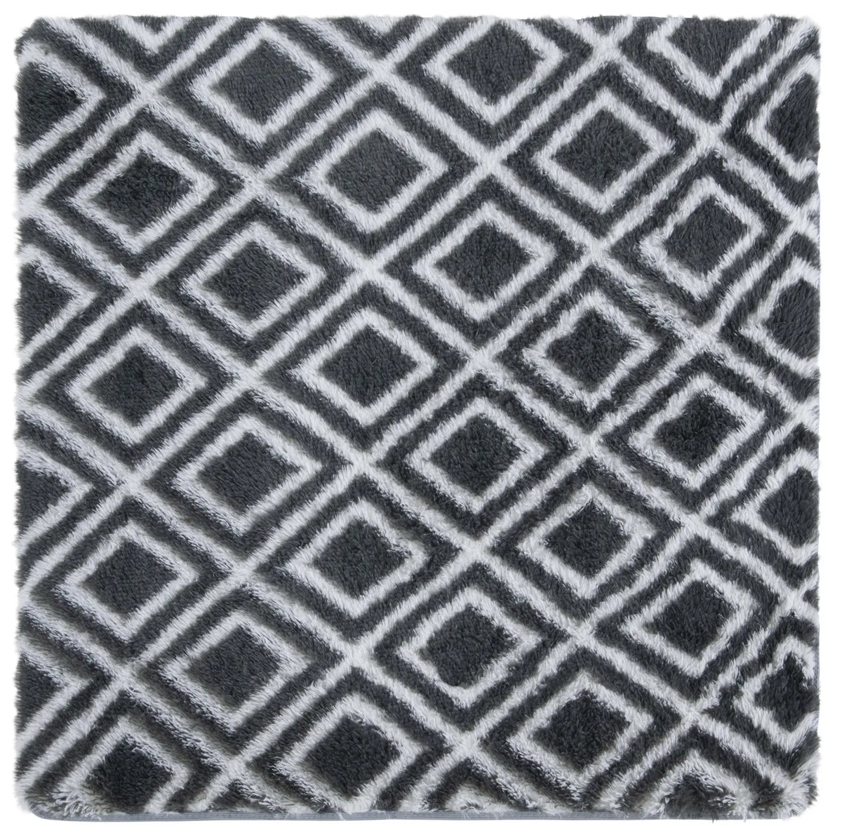 Safavieh Rainbow Shag 4'-0" x 4'-0" Rug in Charcoal / White