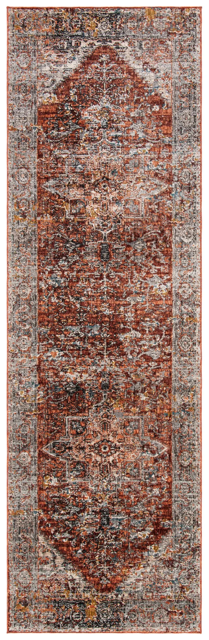 Safavieh Limitee 700 2'-0" x 10'-0" Rug in Beige / Rust