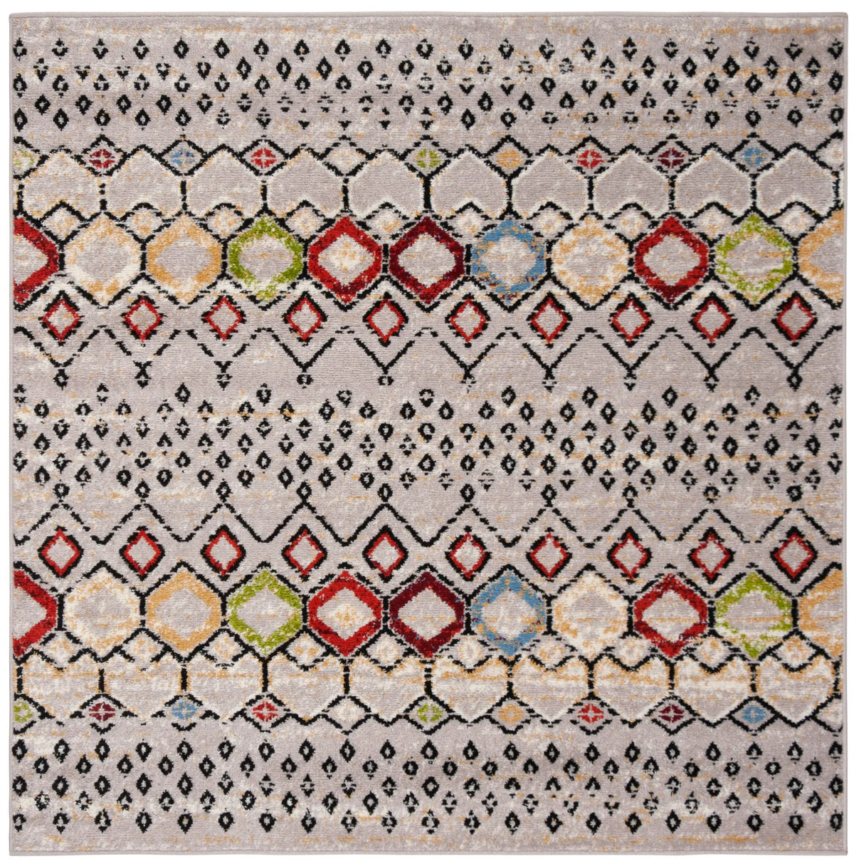 Safavieh Amsterdam 5'-1" x 5'-1" Rug in Light Grey / Multi