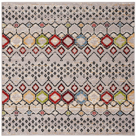 Safavieh Amsterdam 5'-1" x 5'-1" Rug in Light Grey / Multi