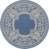 Safavieh Courtyard 6'-7" x 6'-7" Rug in Blue / Natural