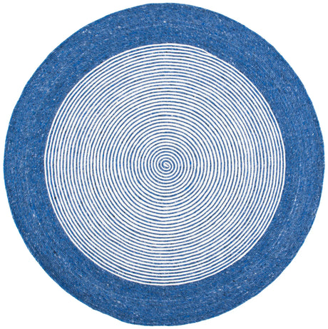 Safavieh Braided 5'-0" x 5'-0" Rug in Navy / Ivory
