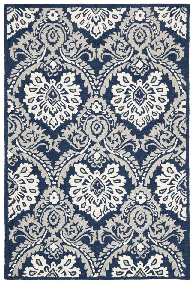 Safavieh Blossom 3'-0" x 5'-0" Rug in Navy / Ivory