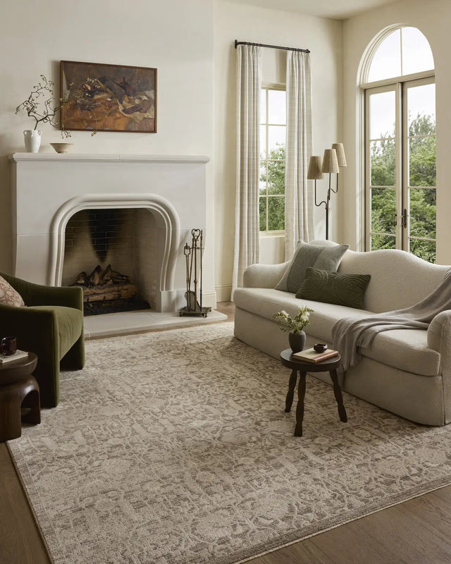 Loloi Clarisse CLS-06 Traditional Power Loomed Fog, Bone Rug - room scene 3