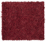 Safavieh Leather Shag 6'-0" x 6'-0" Rug in Red