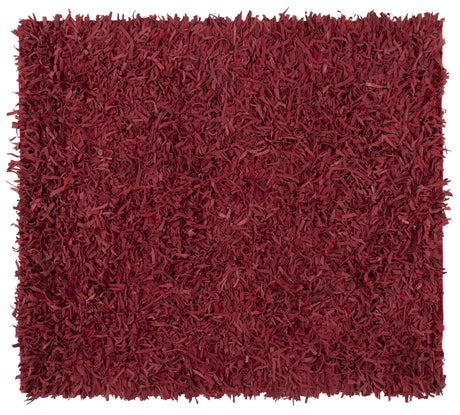 Safavieh Leather Shag 6'-0" x 6'-0" Rug in Red