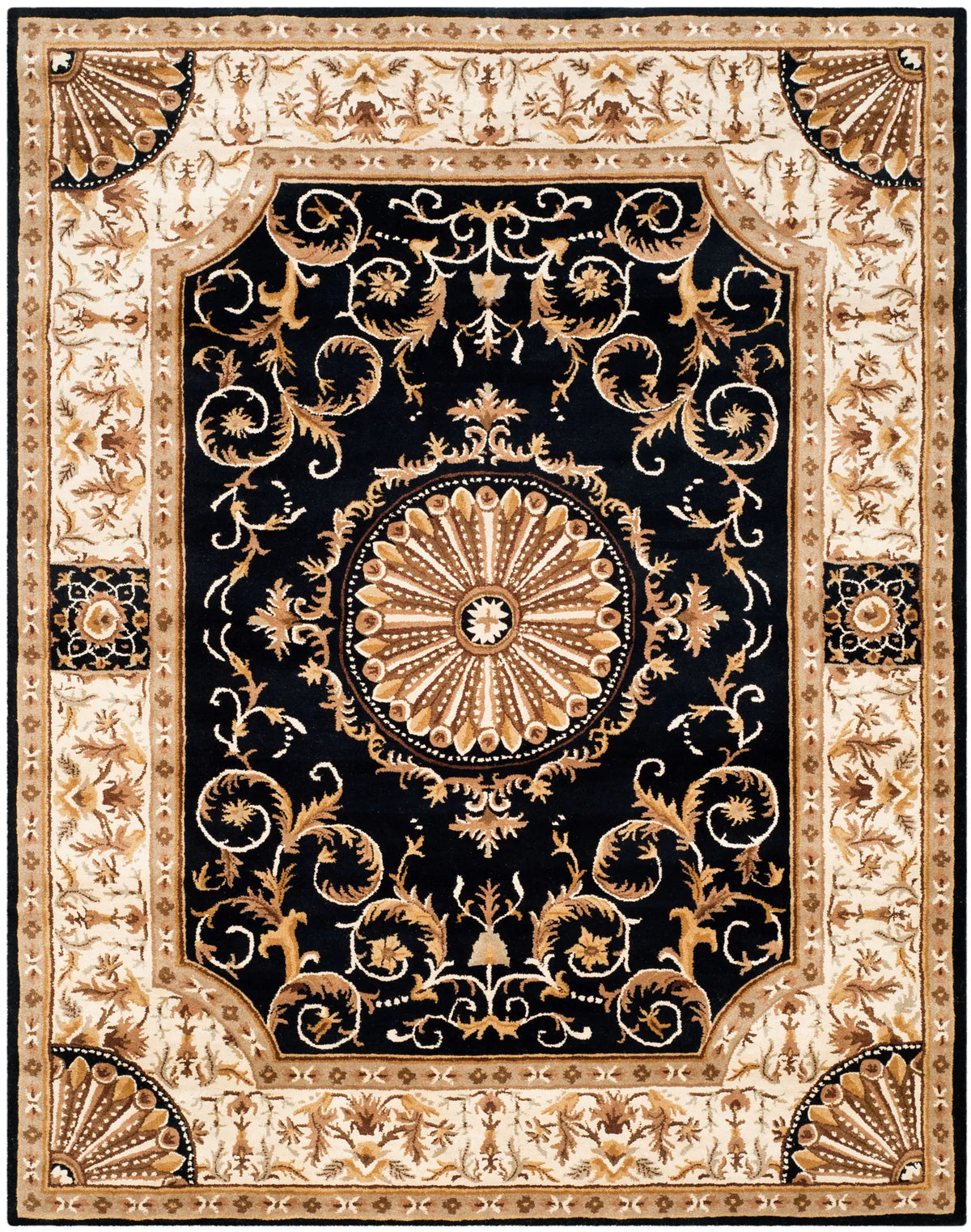 Safavieh Empire 9'-6" x 13'-6" Rug in Black / Ivory