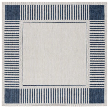Safavieh Beach House 6'-7" x 6'-7" Rug in Ivory / Navy