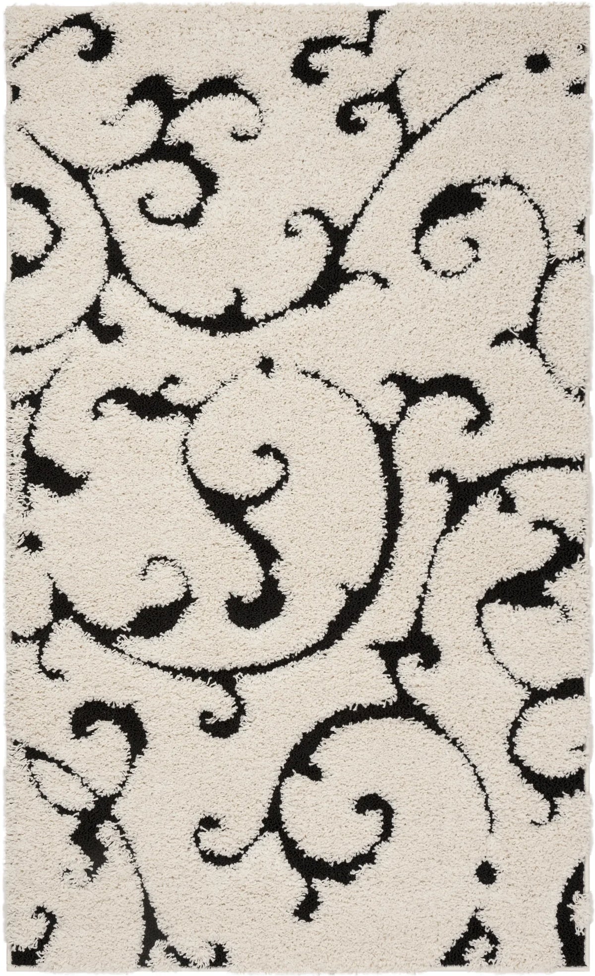 Safavieh Florida Shag 3'-3" x 5'-3" Rug in Ivory / Black