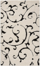 Safavieh Florida Shag 3'-3" x 5'-3" Rug in Ivory / Black