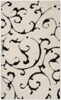 Safavieh Florida Shag 3'-3" x 5'-3" Rug in Ivory / Black