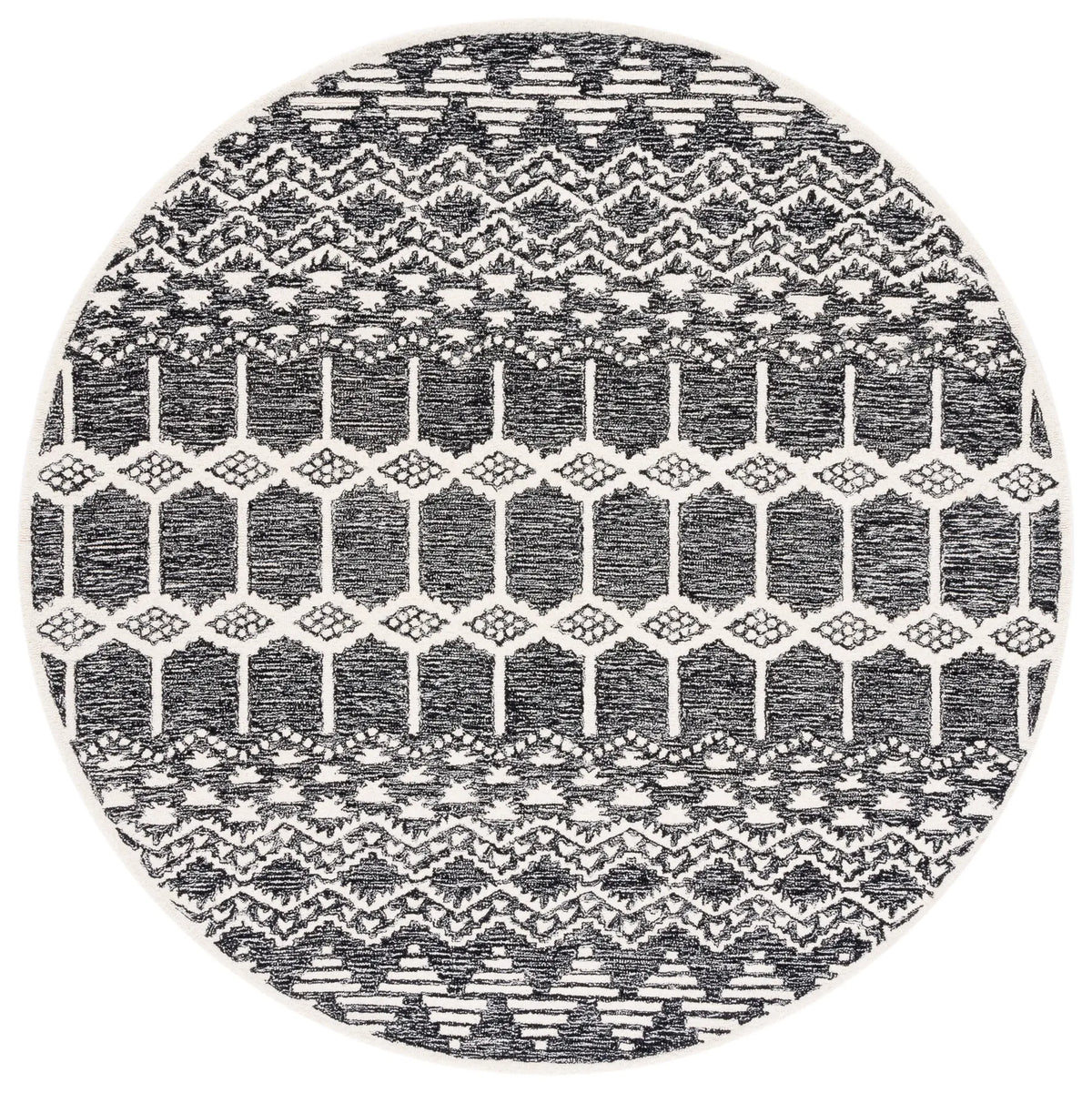 Safavieh Metro 6'-0" x 6'-0" Rug in Black / Ivory