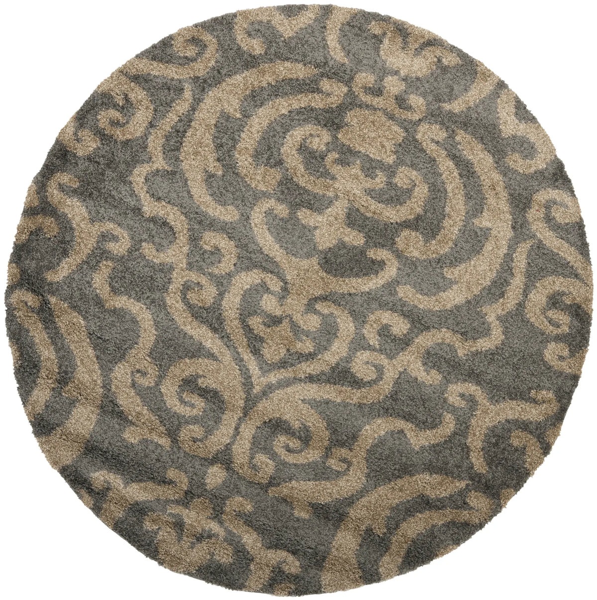 Safavieh Florida Shag 5'-0" x 5'-0" Rug in Grey / Beige