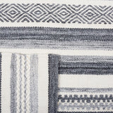 Safavieh Striped Kilim 4'-0" x 6'-0" Rug in Charcoal / Ivory