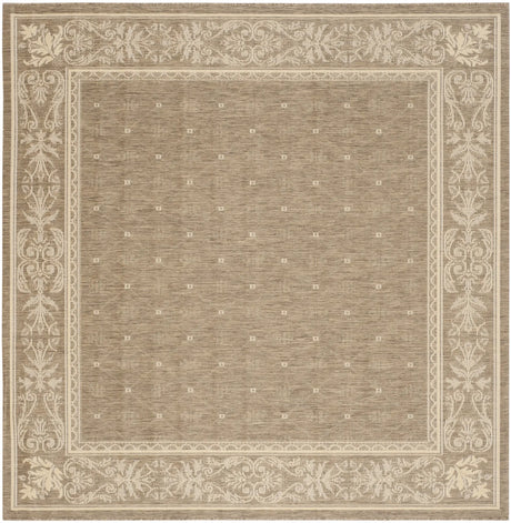 Safavieh Courtyard 6'-7" x 6'-7" Rug in Brown / Natural