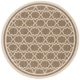Safavieh Courtyard 6'-7" x 6'-7" Rug in Brown / Bone