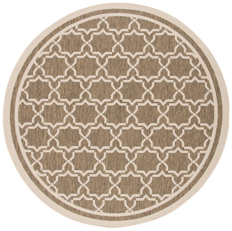 Safavieh Courtyard 6'-7" x 6'-7" Rug in Brown / Bone