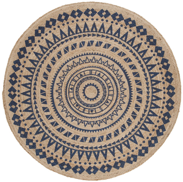 Safavieh Natural Fiber 5'-0" x 5'-0" Rug in Royal Blue / Natural