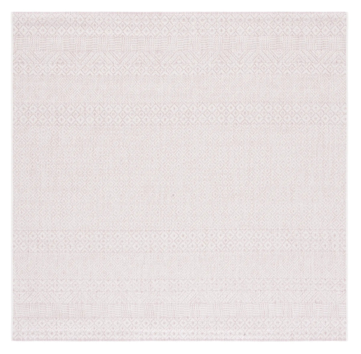 Safavieh Courtyard 6'-7" x 6'-7" Rug in Ivory / Soft Pink