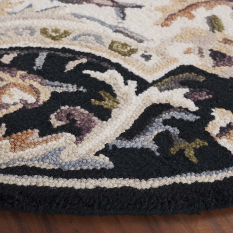 Safavieh Savonnerie 6'-0" x 6'-0" Rug in Ivory / Black