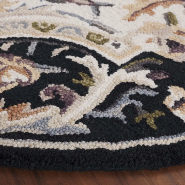 Safavieh Savonnerie 6'-0" x 6'-0" Rug in Ivory / Black