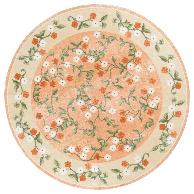 Safavieh Martha Stewart Washable 6'-0" x 6'-0" Rug in Rust / Gold