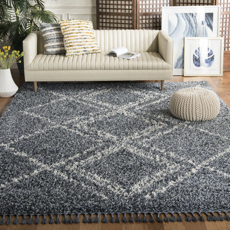 Safavieh Pro Lux Shag 400 10'-0" x 14'-0" Rug in Blue / Creme