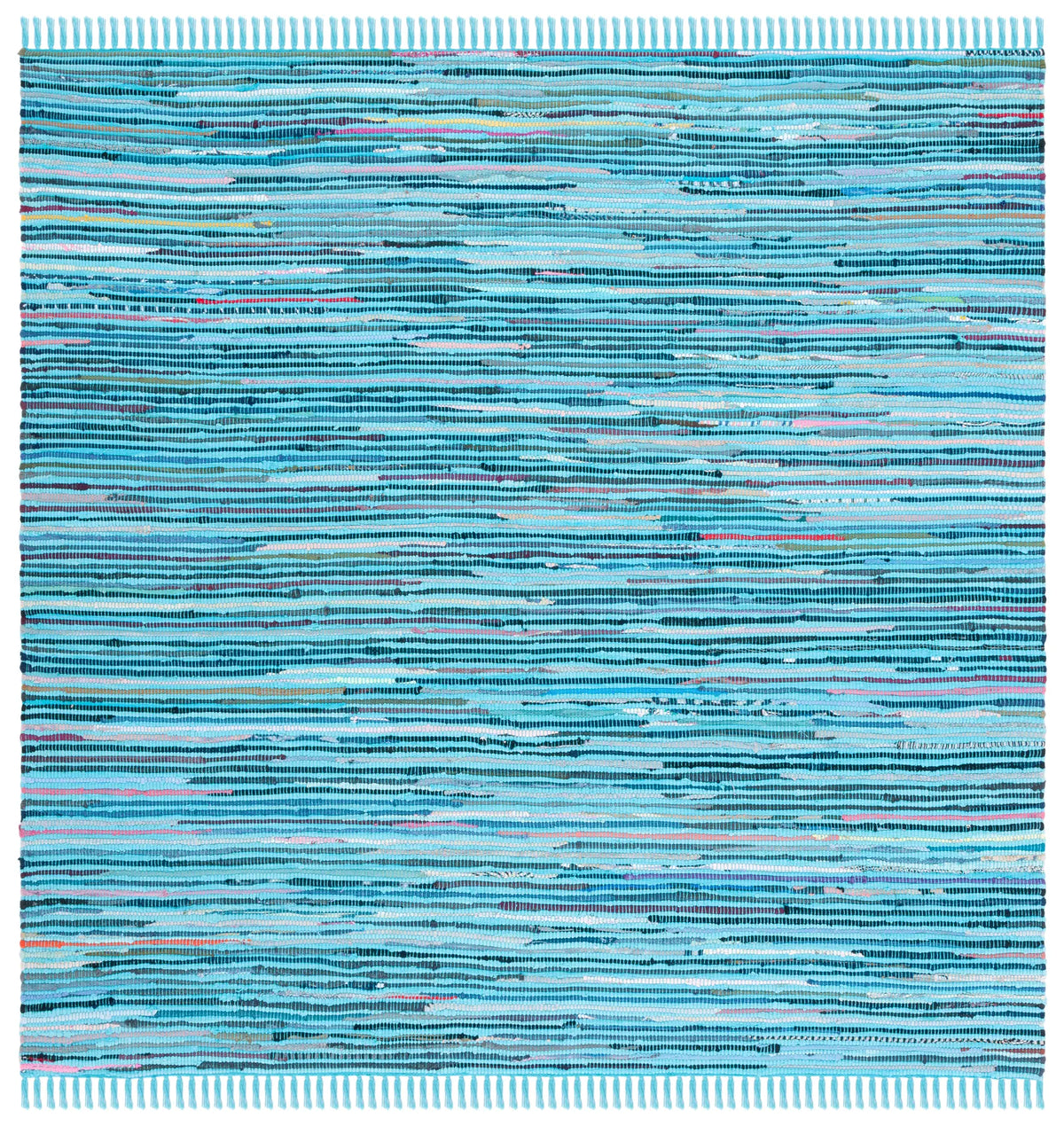 Safavieh Rag Rug 6'-0" x 6'-0" Rug in Turquoise / Multi
