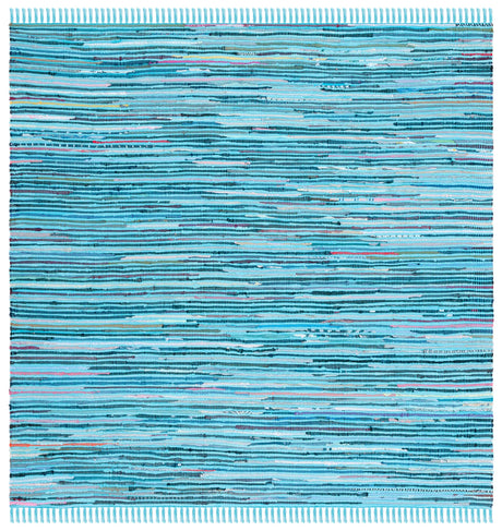 Safavieh Rag Rug 6'-0" x 6'-0" Rug in Turquoise / Multi