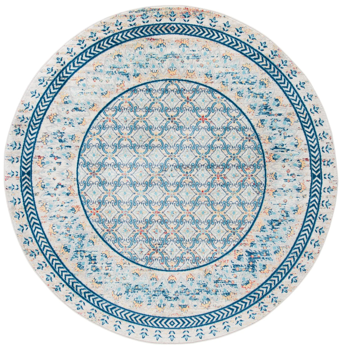 Safavieh Brentwood 6'-7" x 6'-7" Rug in Blue / Yellow