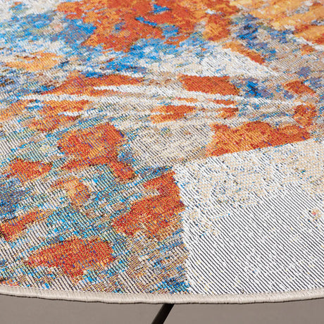 Safavieh Barbados 500 6'-6" x 6'-6" Rug in Blue / Rust