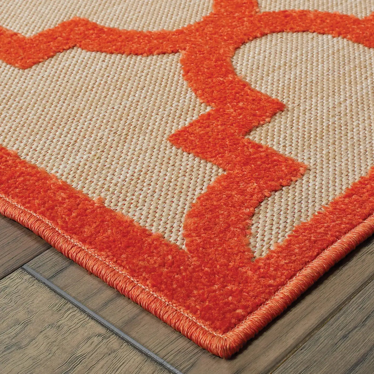 Oriental Weavers Sphinx Cayman 660O9 Sand / Orange Rugs - corner detail