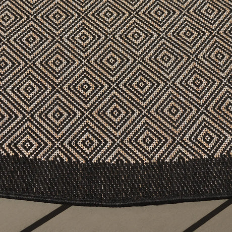 Safavieh Beach House 6'-7" x 6'-7" Rug in Black / Ivory