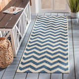 Safavieh Courtyard 2'-3" x 10'-0" Rug in Navy / Beige