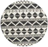 Safavieh Dhurries 6'-0" x 6'-0" Rug in Black / Ivory
