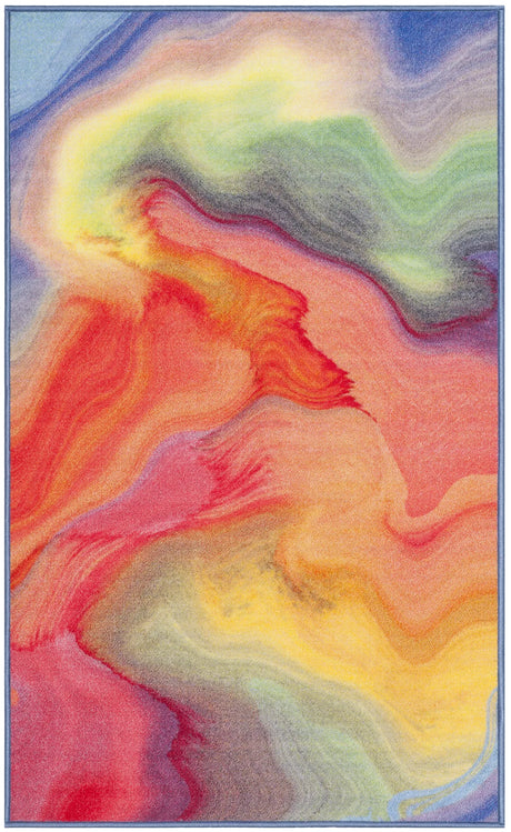 Safavieh Paint Brush 3'-3" x 5'-3" Rug in Fuchsia / Yellow