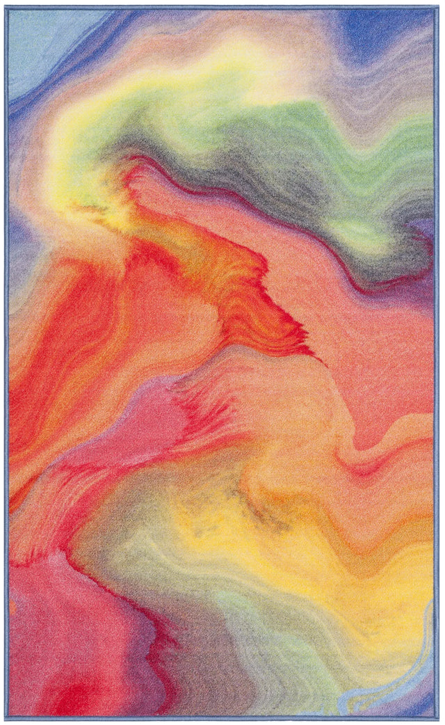 Safavieh Paint Brush 3'-3" x 5'-3" Rug in Fuchsia / Yellow