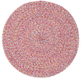 Safavieh Braided 3'-0" x 3'-0" Rug in Pink / Yellow