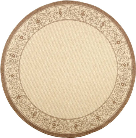 Safavieh Courtyard 5'-3" x 5'-3" Rug in Natural / Brown